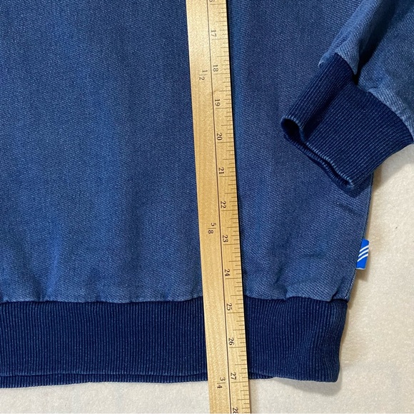 ADIDAS Originals French Terry Denim Crew Top Sweatshirt Blue Men’s Size S - Picture 10 of 10